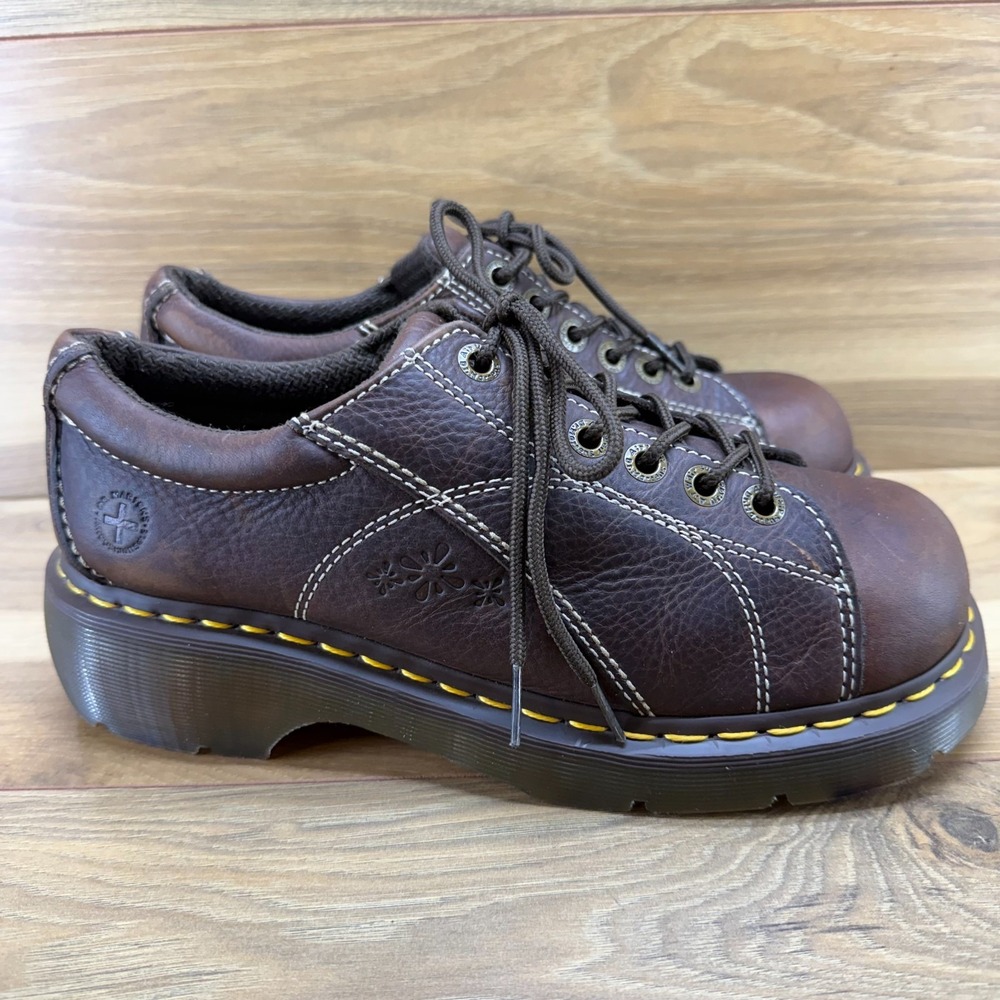 Dr Martens Daisy Vintage Chunky Oxfords Womens 10 Brown Leather Y2K Retro Punk
